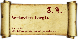 Berkovits Margit névjegykártya